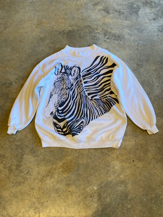 Young Fashion Club Zebra Glitter Crewneck Sweater