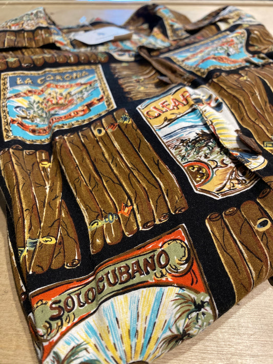 Kahala Cigar Box Small Made in Hawaii Vintage Hawaiian Button Up Shirt