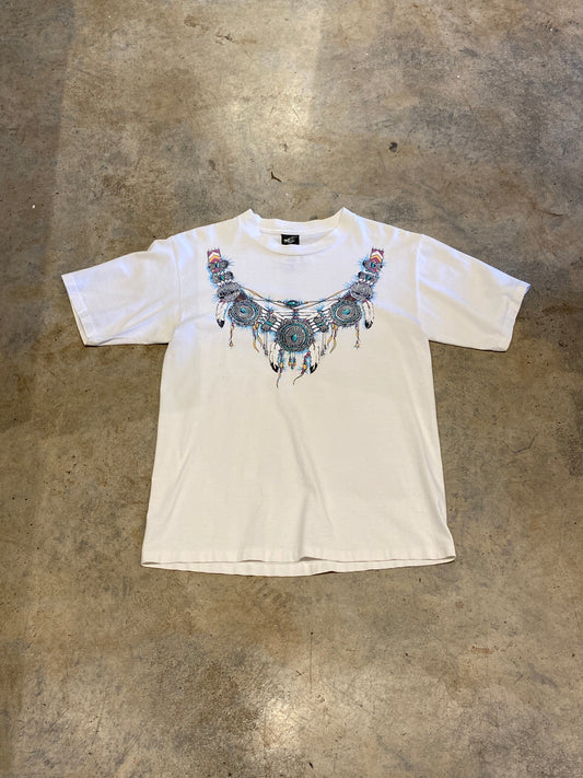 Diamond Dust 90’s White Large Shirt Silver First Nations Vintage Design