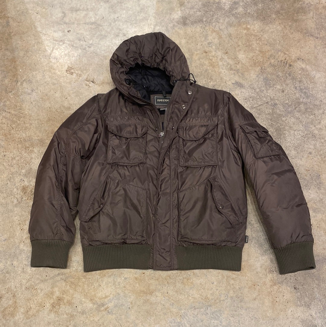 Geox Down Filled Zip Hooded Jacket Medium