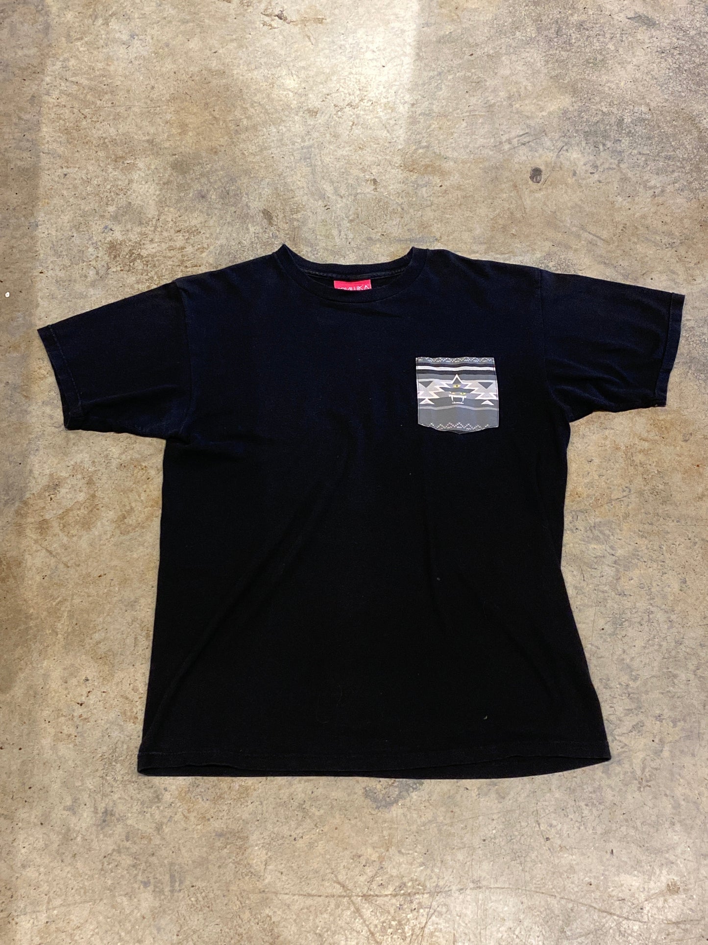Mishka Medium Black Striped Pocket Tee Shirt