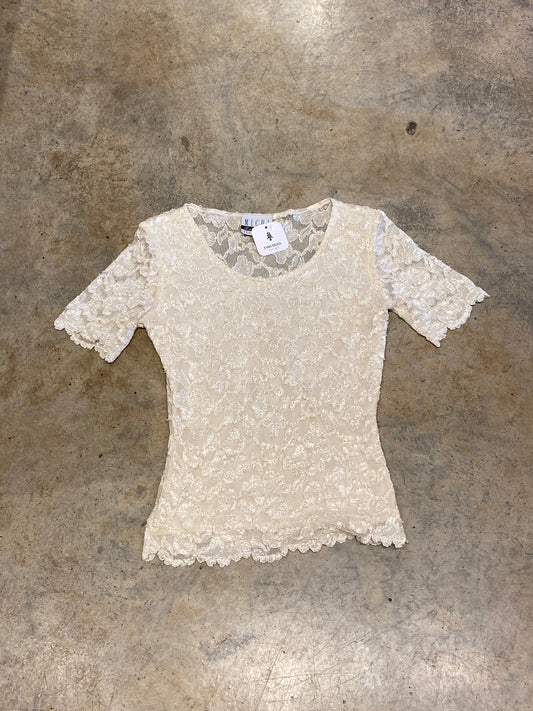 Michi Collection Sportswear Cream Lace Vintage Shirt
