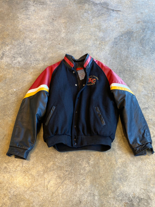 Alberta Sportswear Leather Vintage Jacket Knights of Columbus Hockey KC Chiefs