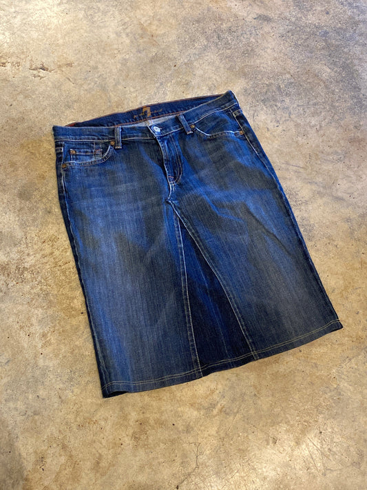 For all Mankind 7 Made in USA Denim Skirt