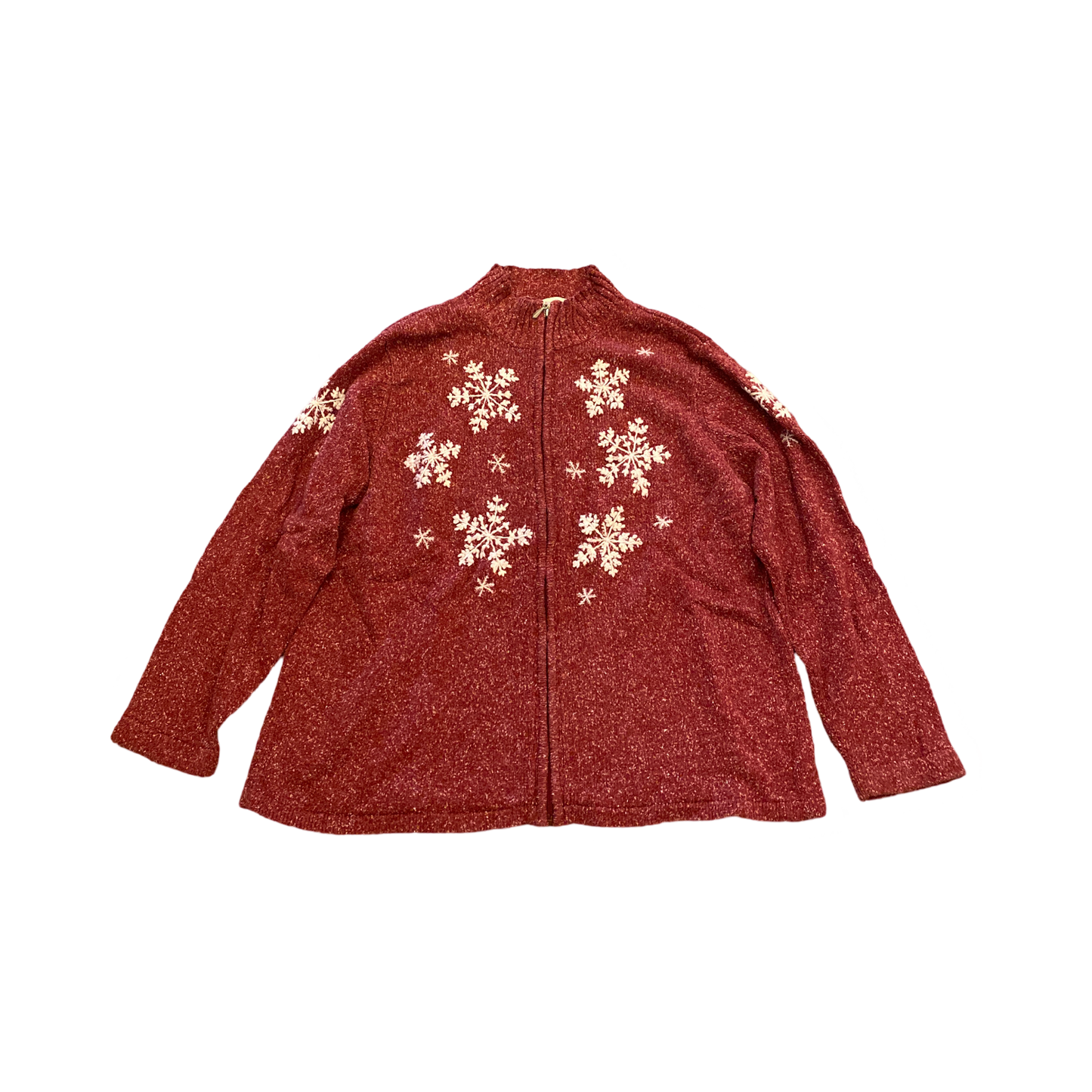 Penmans Red Christmas Knit Zip XLarge Sweater