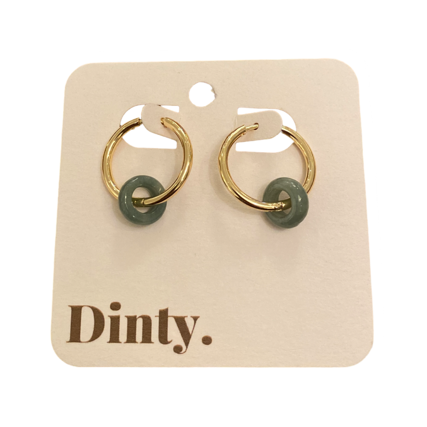 Mini Jade Ring & Hoop Earrings
