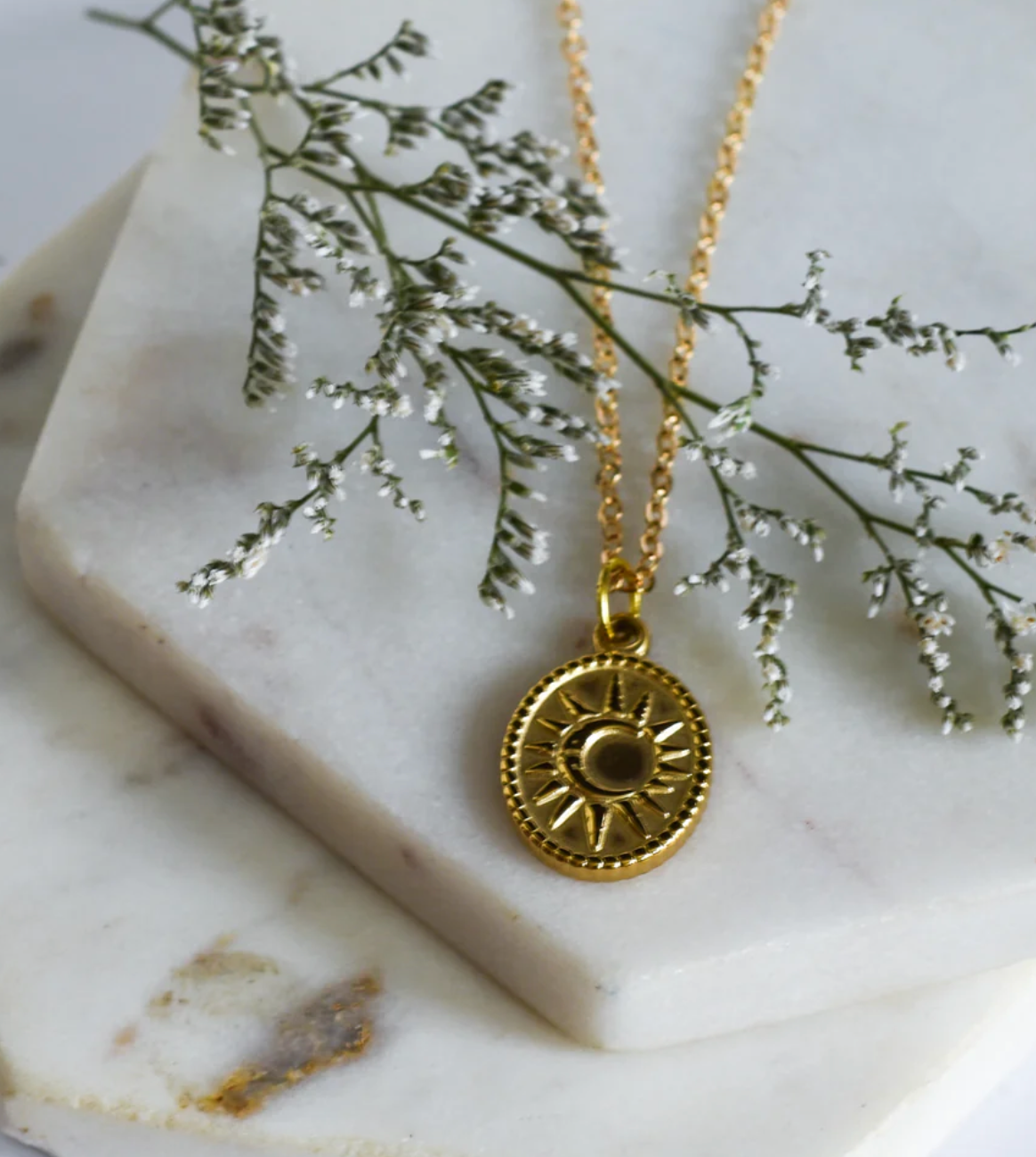 Whimsy’s Jewels | Oval Sun Coin Necklace