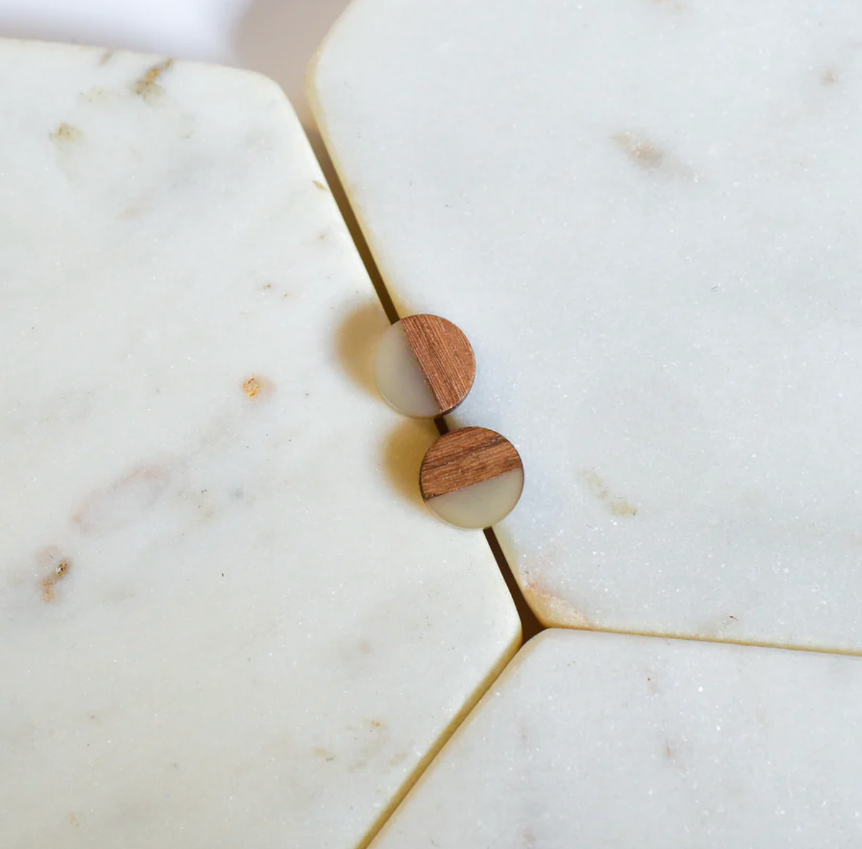 Whimsy’s Jewels | Round Wood Resin Stud Earrings