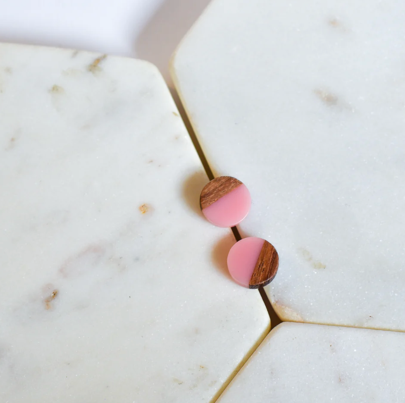 Whimsy’s Jewels | Round Wood Resin Stud Earrings