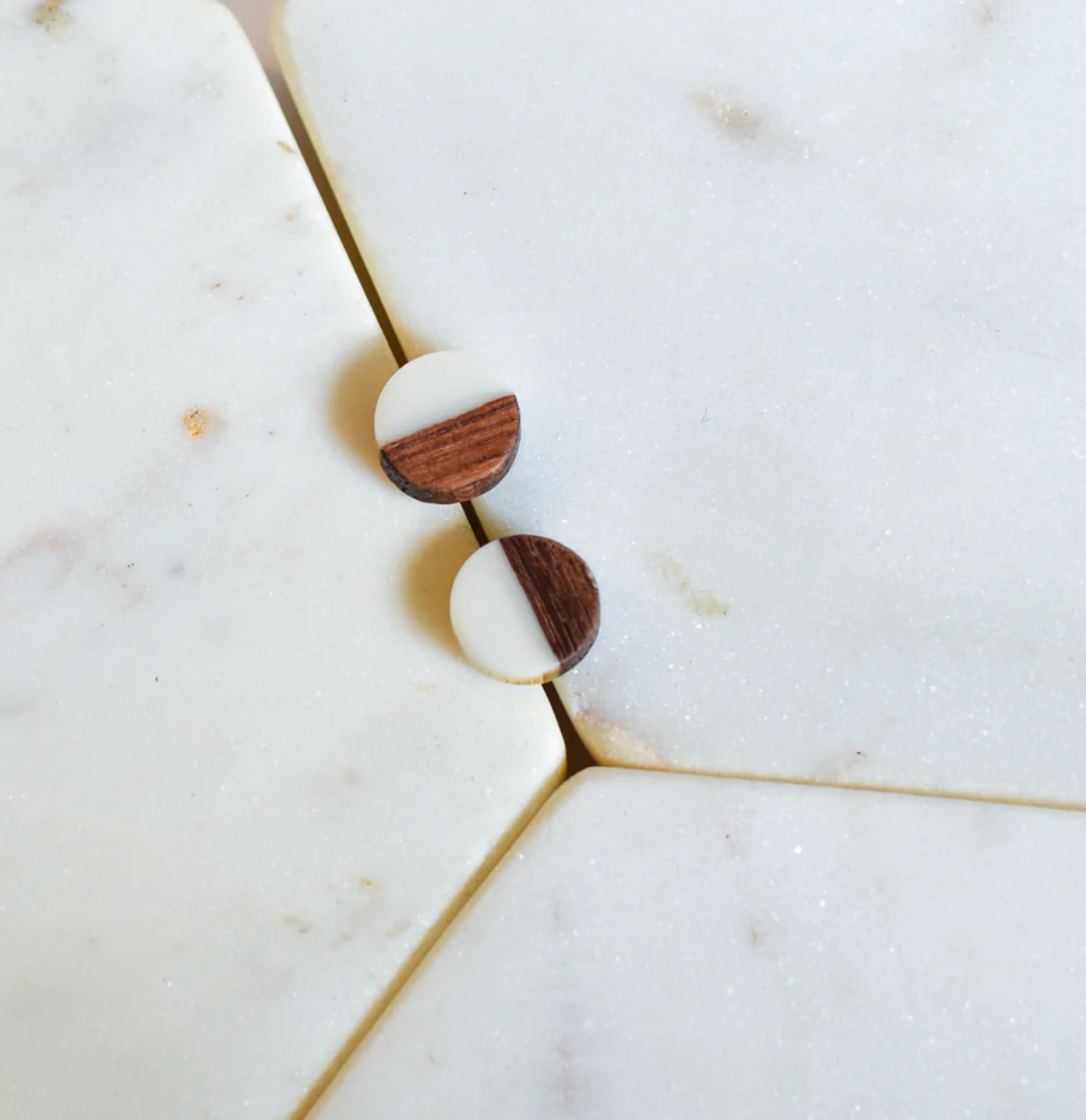 Whimsy’s Jewels | Round Wood Resin Stud Earrings