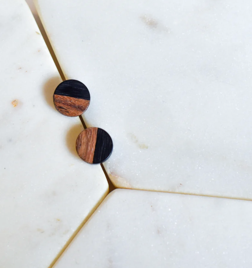 Whimsy’s Jewels | Round Wood Resin Stud Earrings