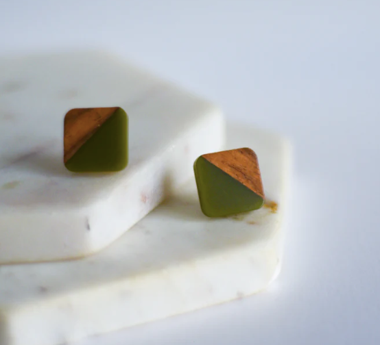 Whimsy’s Jewels | Wood & Resin Stud Earrings