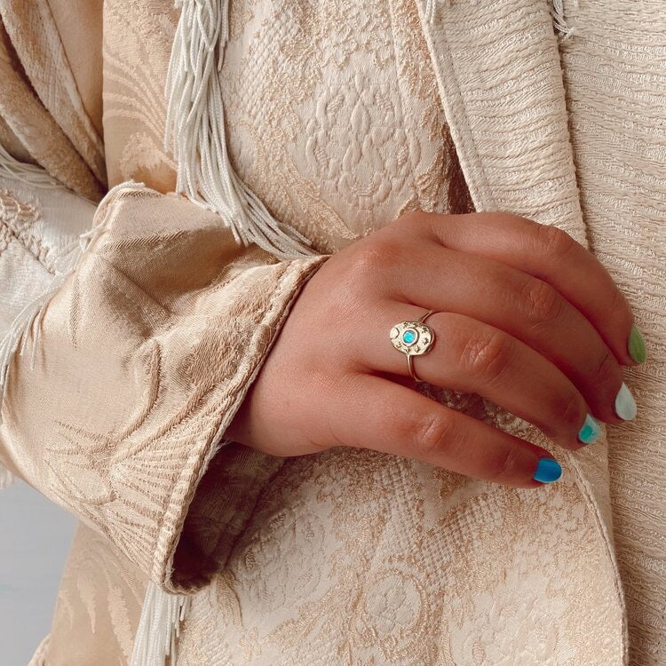Sheba Ring Gold Vermeil and Labradorite