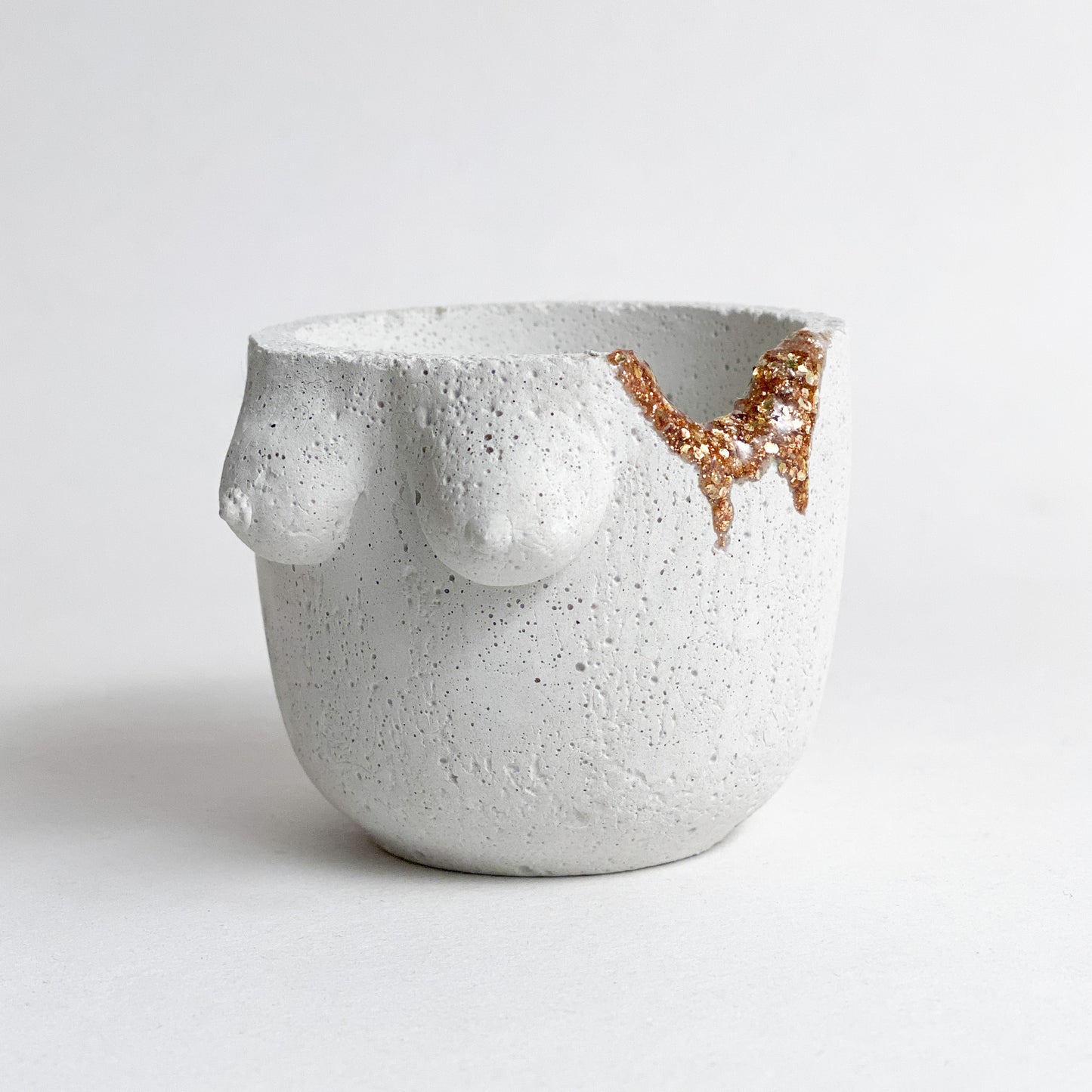 Cold Gold Boob Planter Pot