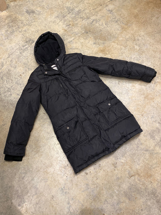 Old Navy Black Zip Hooded Down Jacket Medium