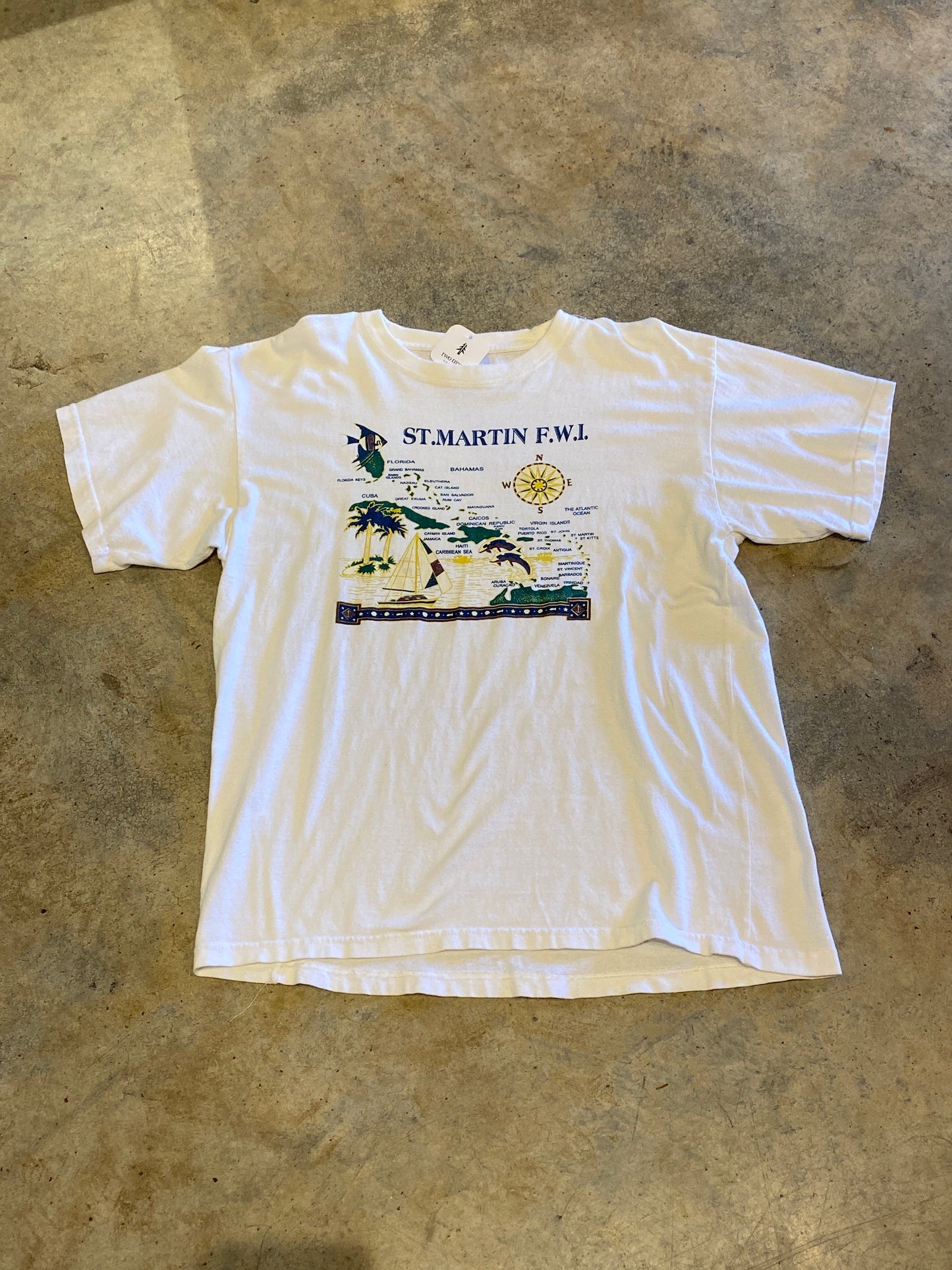 Caribbean T’s St. Martin F.W.I XLarge White Shirt