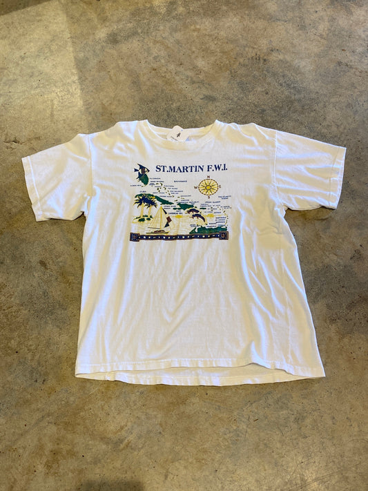Caribbean T’s St. Martin F.W.I XLarge White Shirt