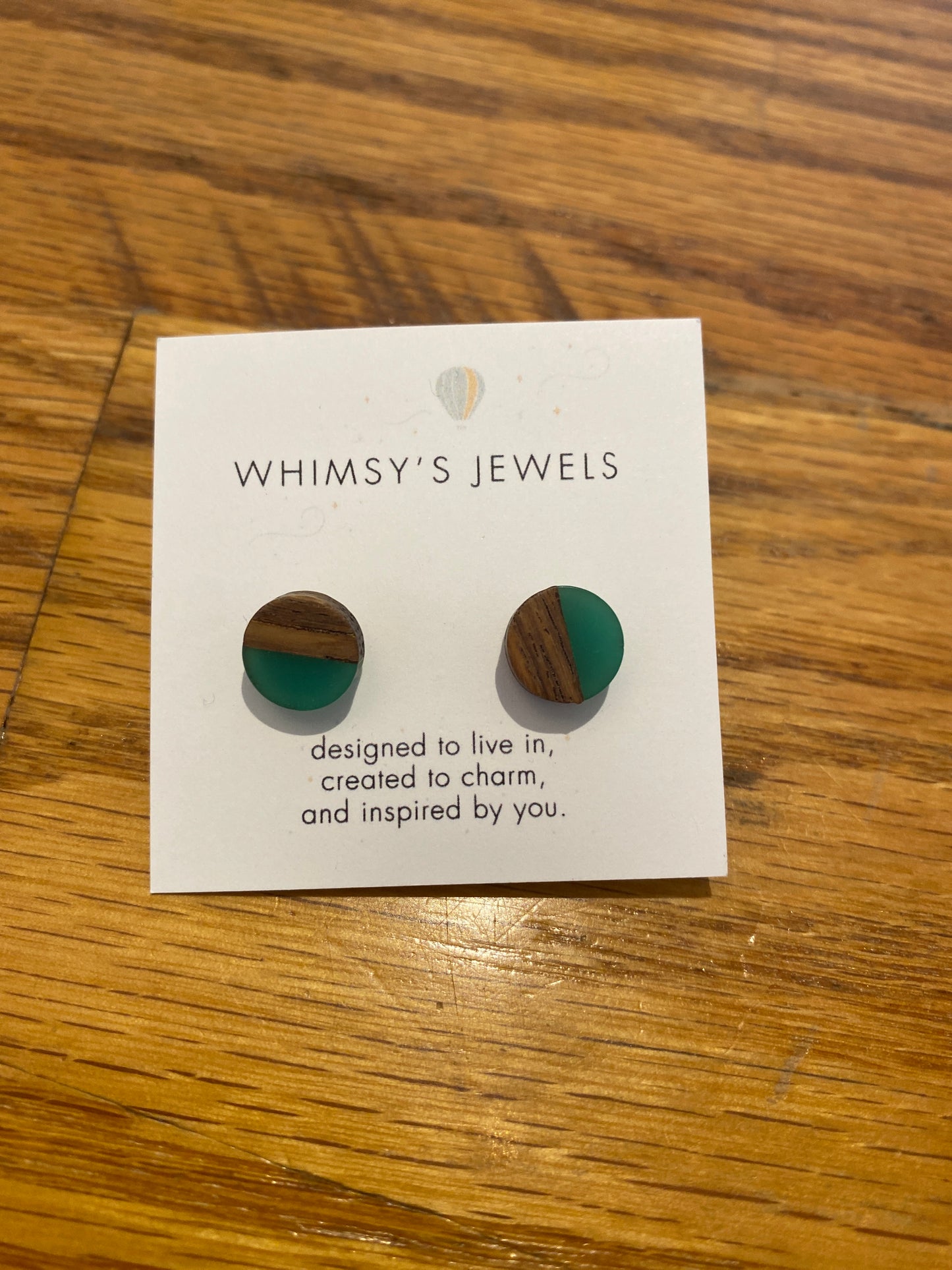 Whimsy’s Jewels | Round Wood Resin Stud Earrings