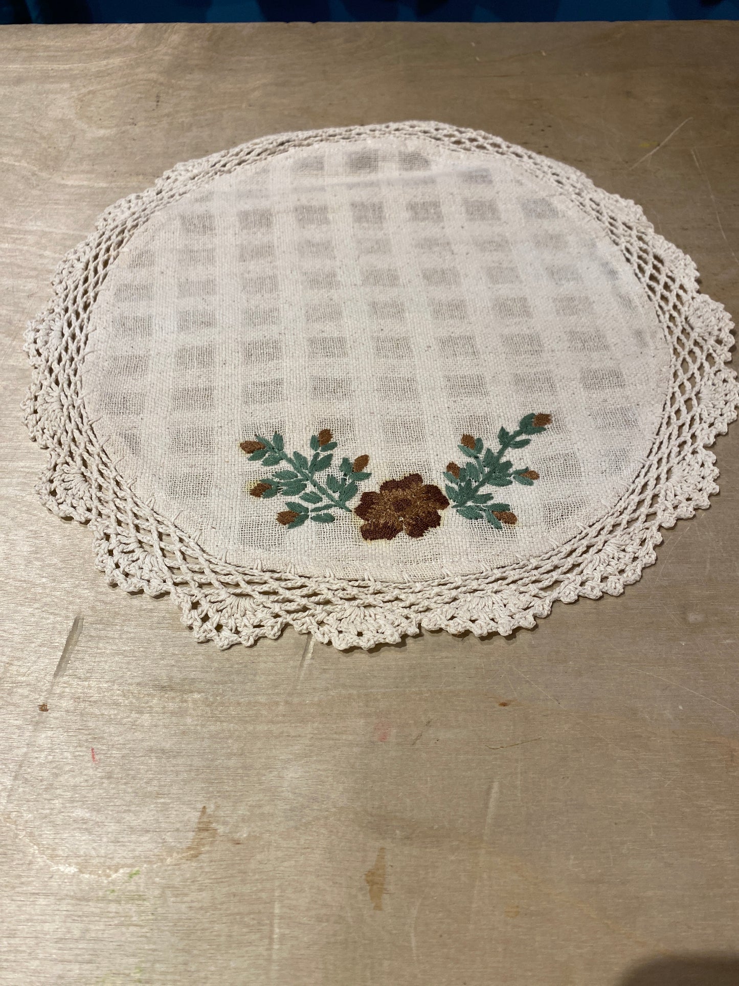 Amazing Tan | Embroidered Doily