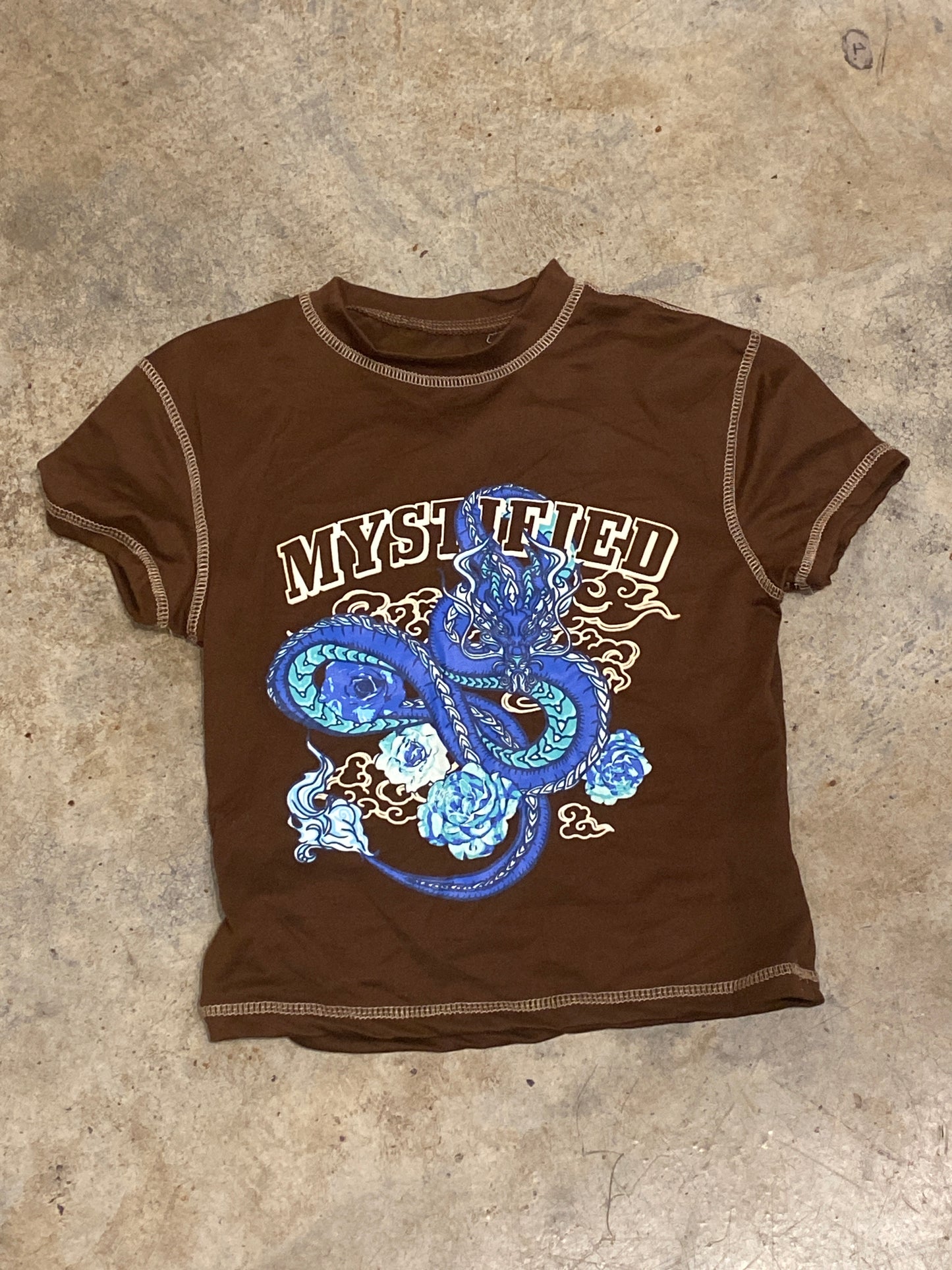 Mystified Brown Crop Shirt