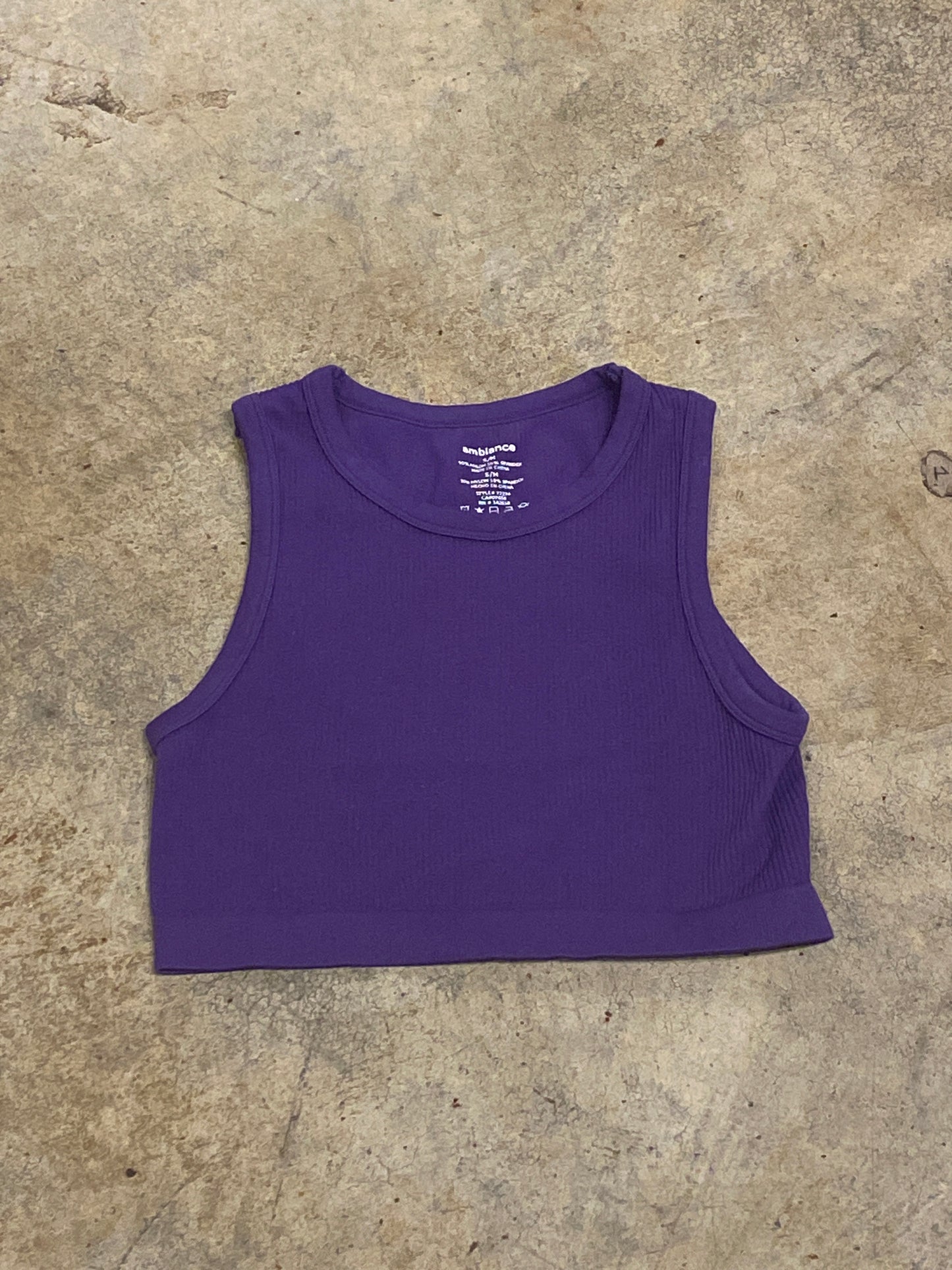 Ambiance Purple Small Crop Tank Top