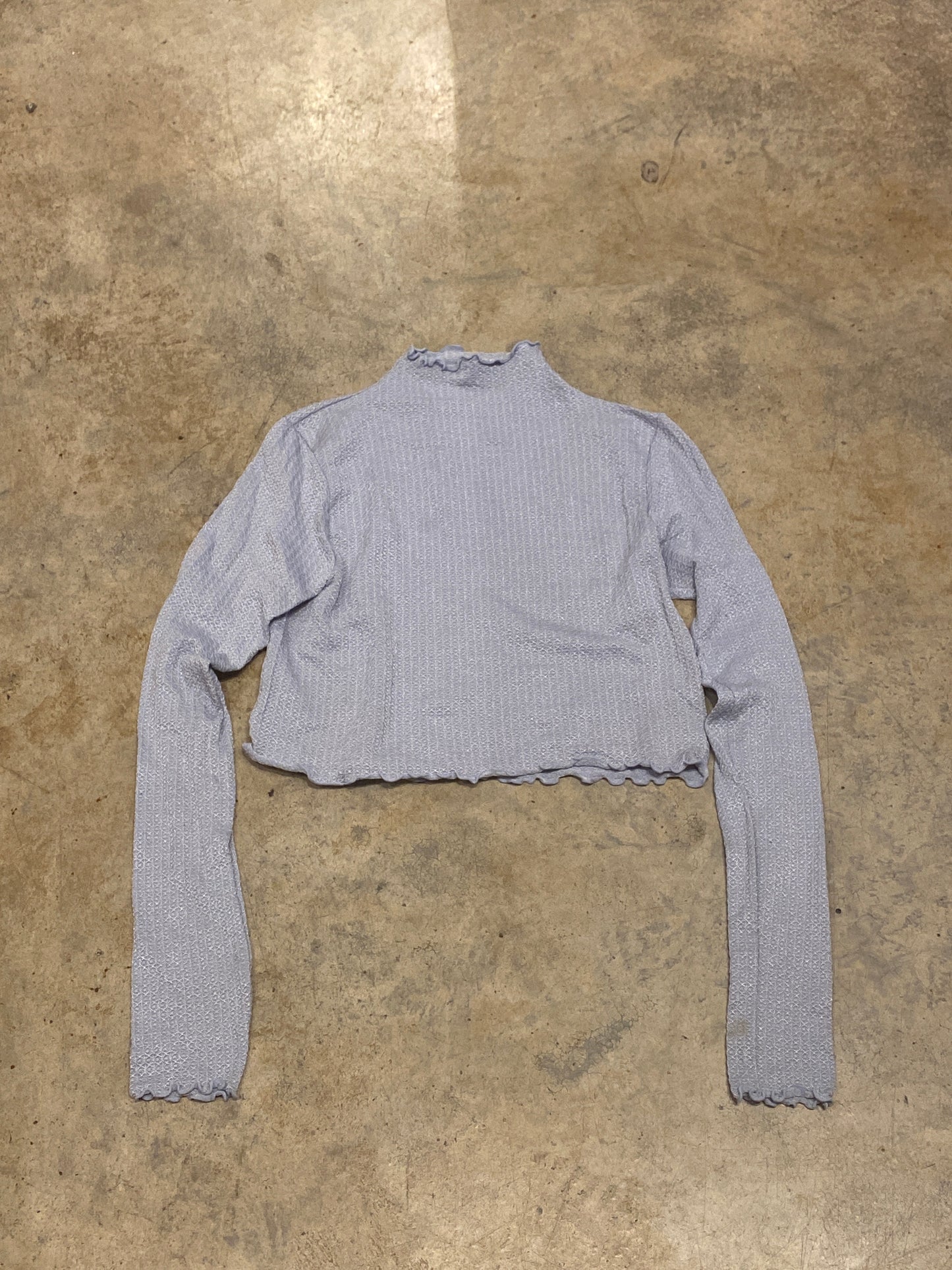 Garage Light Blue LS Shirt Crop