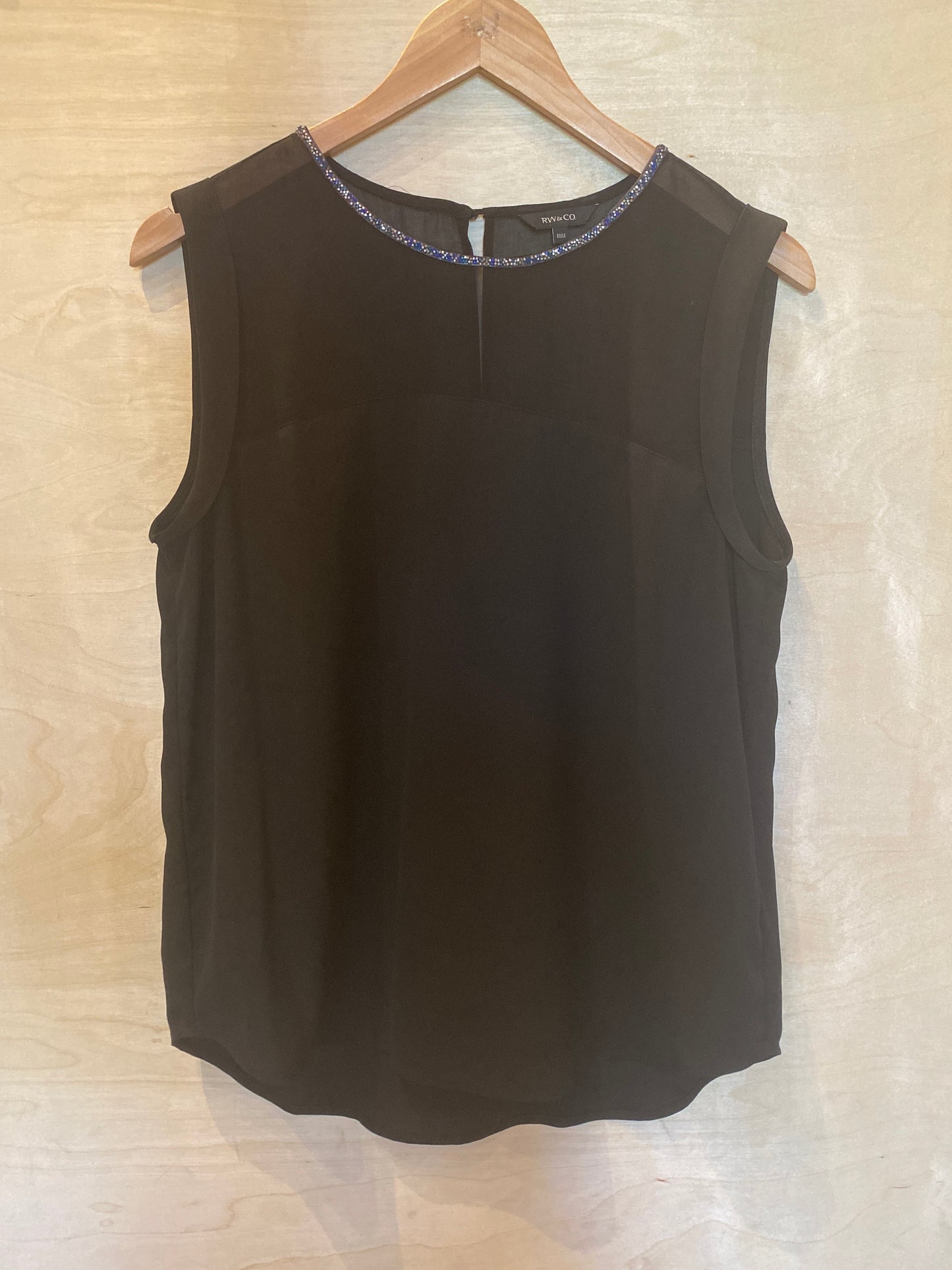 RW & Co Black Sheer Shirt Medium