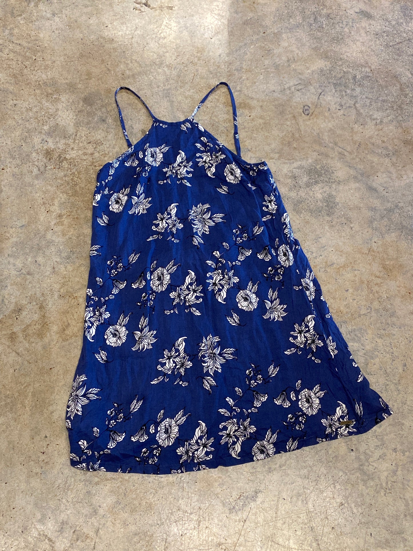 LPB | Unbranded Blue Floral Summer Dress with back Ties