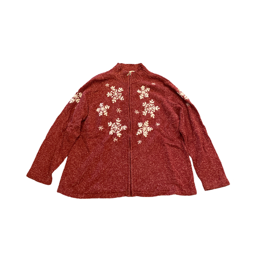 Penmans Red Christmas Knit Zip XLarge Sweater