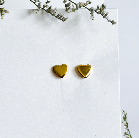 Whimsy’s Jewels | Minimalist Heart Stud Earrings