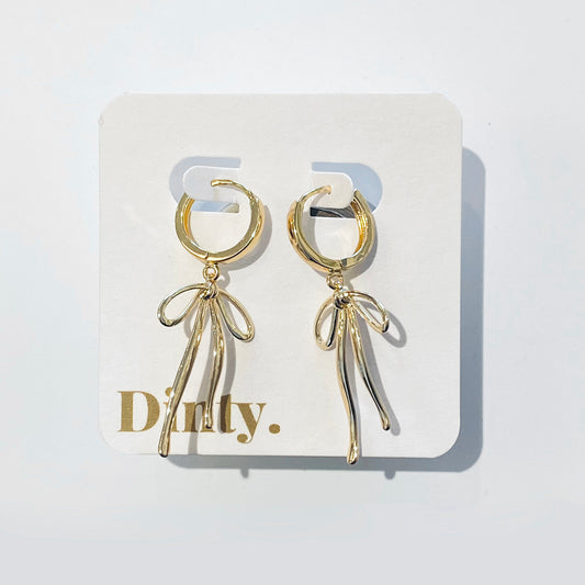 Dinty Designs | Bow Huggie Earrings