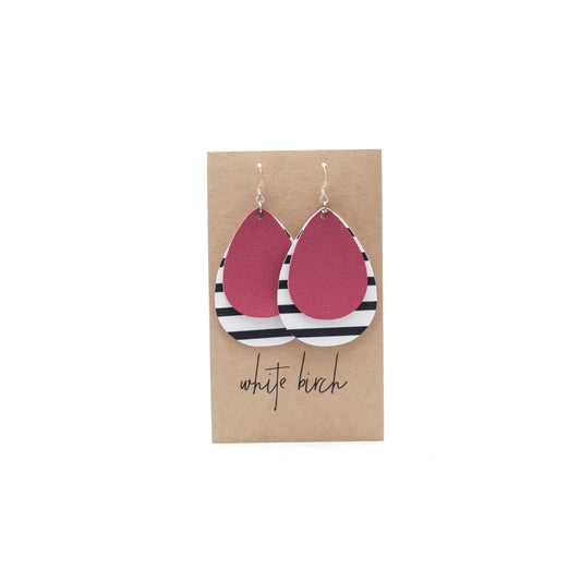Colorful 2 piece Leather Earrings