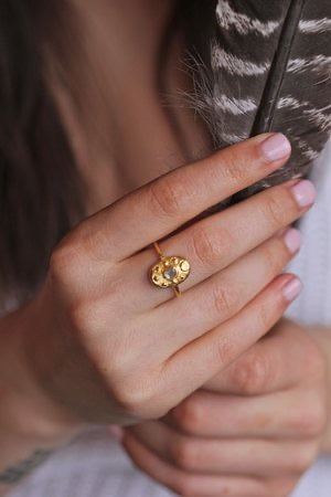 Sheba Ring Gold Vermeil and Labradorite