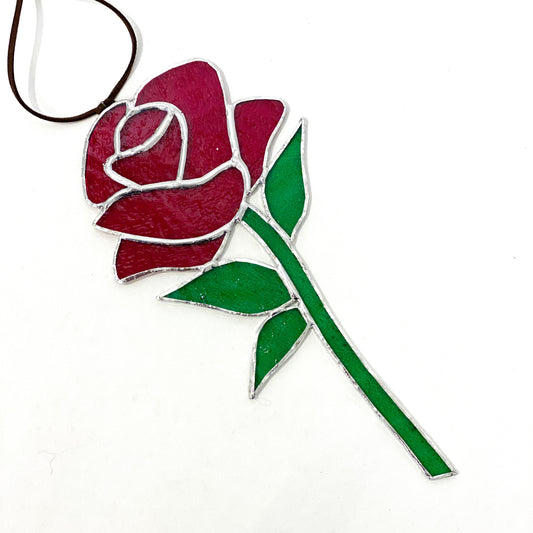 Large Rose Glass Ornament